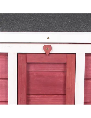 PawHut Wooden Rabbit Hutch 51 x 42 x 43 cm, Red