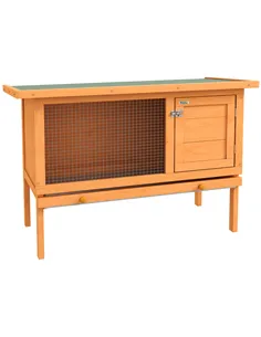 PawHut Rabbit Hutch Outdoor Guinea Pig Hutch Bunny Cage Shelter Outdoor, 90 x 45 x 65cm