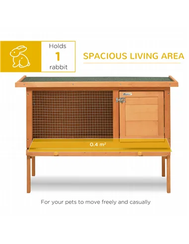 PawHut Rabbit Hutch Outdoor Guinea Pig Hutch Bunny Cage Shelter Outdoor, 90 x 45 x 65cm