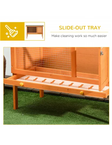 PawHut Rabbit Hutch Outdoor Guinea Pig Hutch Bunny Cage Shelter Outdoor, 90 x 45 x 65cm
