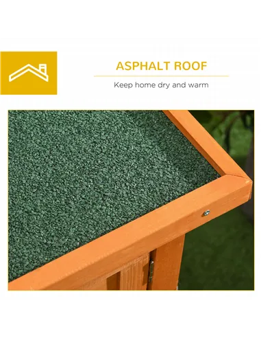 PawHut Rabbit Hutch Outdoor Guinea Pig Hutch Bunny Cage Shelter Outdoor, 90 x 45 x 65cm