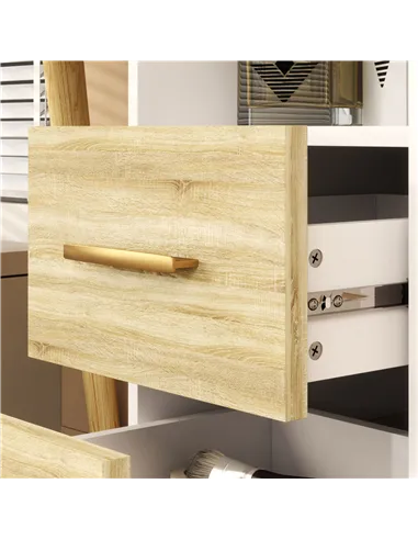 HOMCOM Elegant Dressing Table, with Storage - White