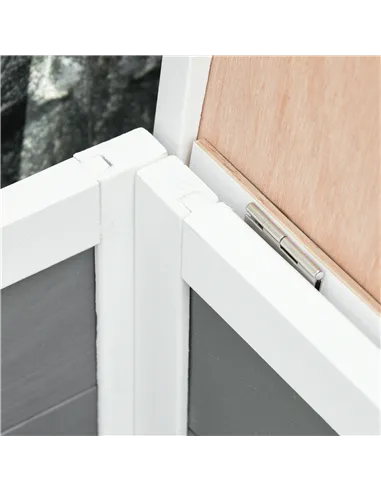 PawHut Rabbit Hutch Guinea Pig Hutch Wooden Small Animal Cage Rabbit Run Duck House with Openable Roof for Indoor Outdoor 115 x 