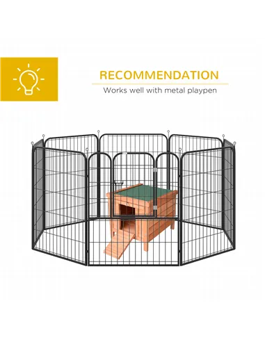 PawHut Wooden Rabbit Hutch Outdoor, Guinea Pig Hutch, Rabbit Hideaway, Cat House, Bunny Cage Small Animal House 51 x 42 x 43 cm,