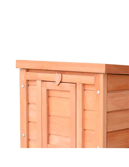 PawHut Wooden Rabbit Hutch Outdoor, Guinea Pig Hutch, Rabbit Hideaway, Cat House, Bunny Cage Small Animal House 51 x 42 x 43 cm,