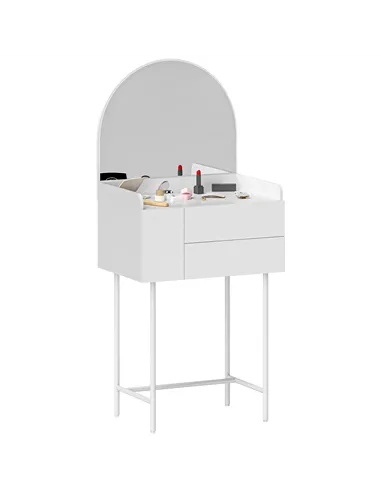 HOMCOM Three Drawer Compact Dressing Table - White