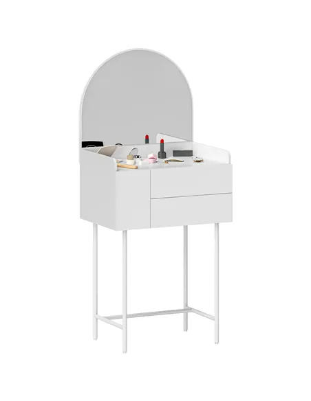 HOMCOM Three Drawer Compact Dressing Table - White