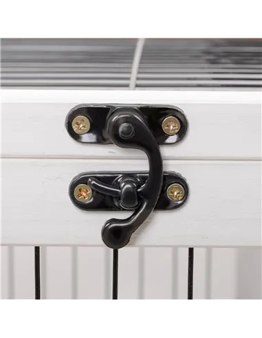 PawHut Wooden Guinea Pig Hutch, 2-Floor Bunny Cage w/ Enclosed Run Area, Brown