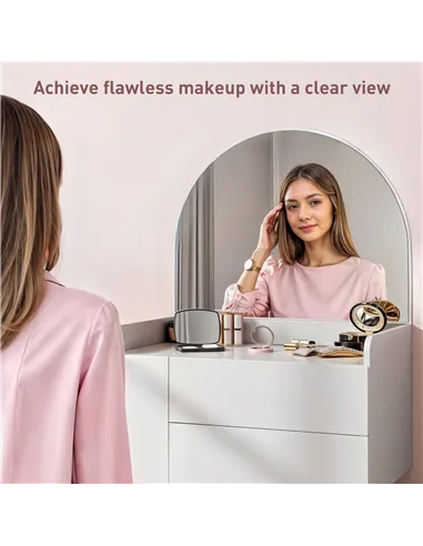 HOMCOM Three Drawer Compact Dressing Table - White