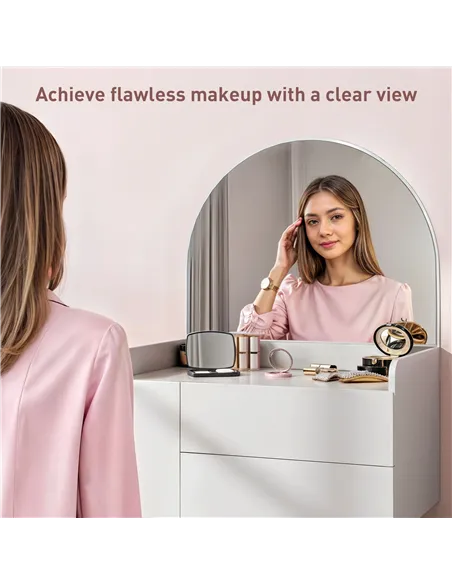 HOMCOM Three Drawer Compact Dressing Table - White