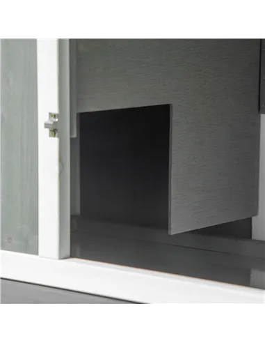 PawHut Rabbit Hutch Outdoor, 2-Tier Guinea Pig Hutch, Wooden Small Animal House with Rabbit Run Box, Slide-out Tray, Ramp, 175.8