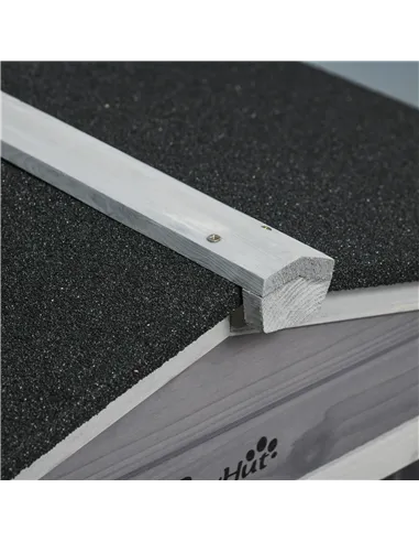 PawHut Wooden Rabbit Hutch, Guinea Pig Cage, with Wheels, Run, Slide-Out Tray, Ramp