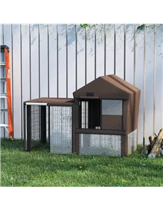 PawHut Rabbit Hutch Cover, Water-Resistant Pets Cage Protector, Breathable Guinea Pig Cage Cover - Brown 2