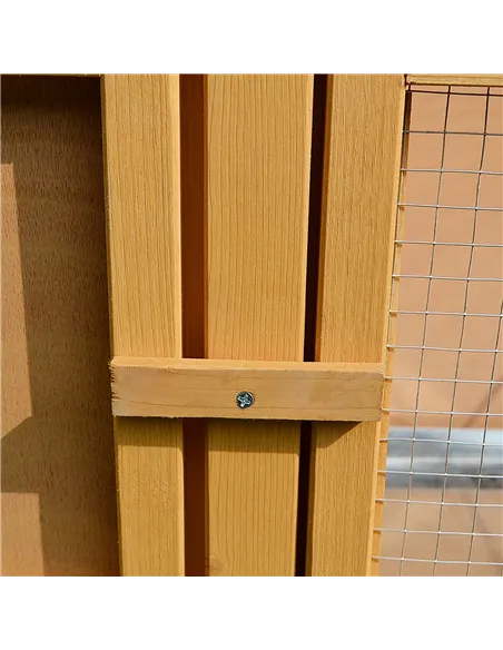 PawHut Rabbit Hutch Outdoor Guinea Pig Hutch House Small Animal Bunny Cage w/ Openable Roof, 115 x 44 x 65 cm