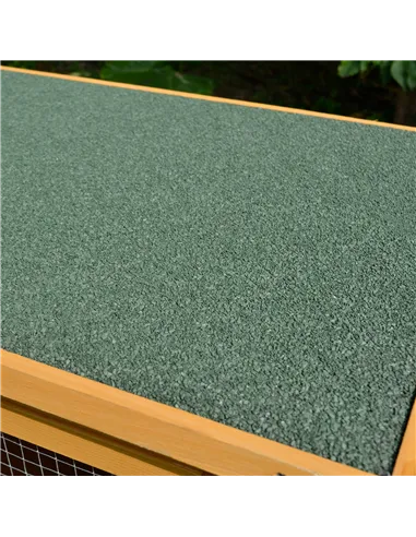 PawHut Rabbit Hutch Outdoor Guinea Pig Hutch House Small Animal Bunny Cage w/ Openable Roof, 115 x 44 x 65 cm