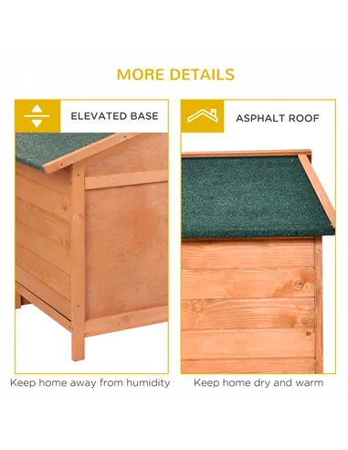 PawHut Wooden Rabbit Hutch Outdoor, Guinea Pig Hutch, Detachable Pet House Animal Cage with Openable Run & Roof Lockable Door Sl