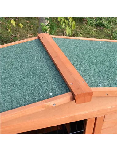 PawHut 2 Tier Rabbit Hutch Guinea Pig Hutch Ferret Cage with Ramp Slide Out Tray for Indoor Outdoor 100.5 x 55 x 101 cm