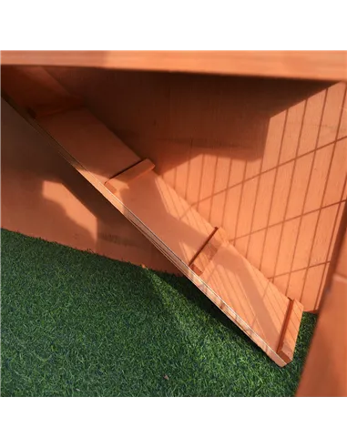 PawHut 2 Tier Rabbit Hutch Guinea Pig Hutch Ferret Cage with Ramp Slide Out Tray for Indoor Outdoor 100.5 x 55 x 101 cm