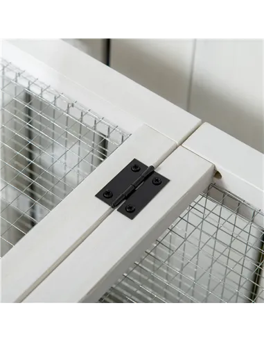 PawHut Wooden Rabbit Hutch, Guinea Pig Cage, with Removable Tray, Wheels - Brown