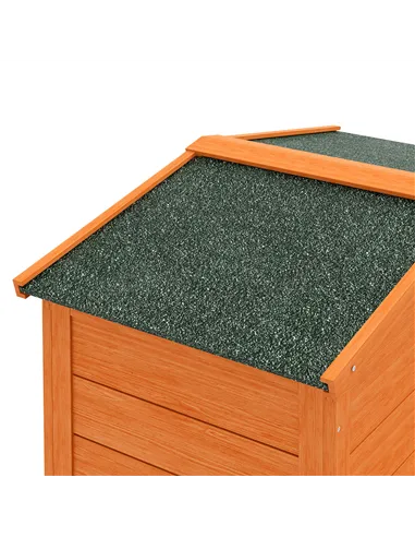 PawHut Two-Tier Rabbit Hutch with Run, Ramp, Slide-Out Tray, for Garden - Orange