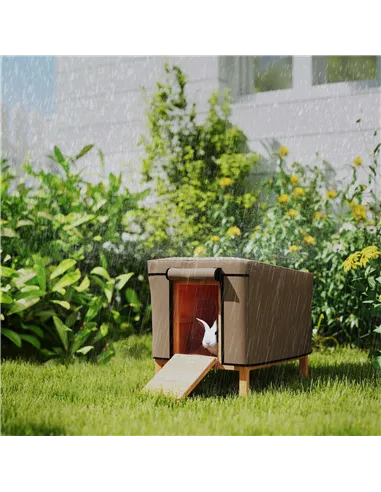 PawHut Water-Resistant Rabbit Hutch Cover for X-D2-0047 and Similar Models, 43 x 52 x 37cm, Brown