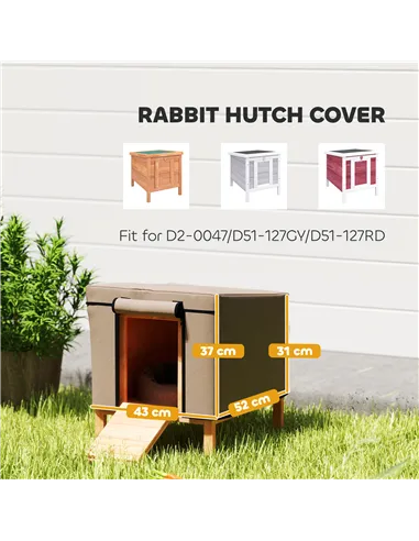 PawHut Water-Resistant Rabbit Hutch Cover for X-D2-0047 and Similar Models, 43 x 52 x 37cm, Brown