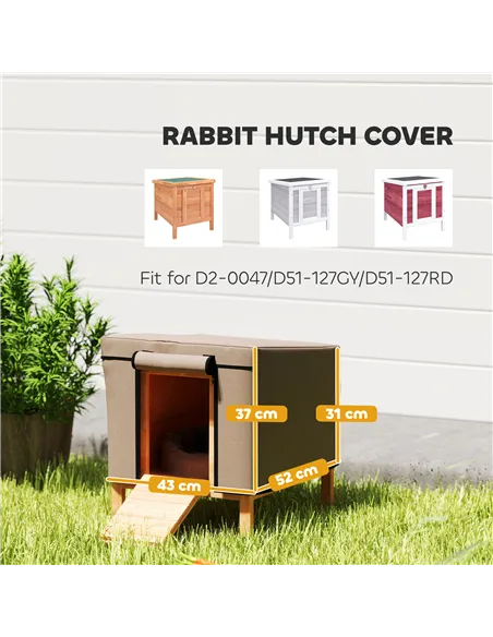 PawHut Water-Resistant Rabbit Hutch Cover for X-D2-0047 and Similar Models, 43 x 52 x 37cm, Brown