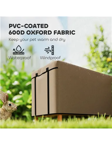 PawHut Water-Resistant Rabbit Hutch Cover for X-D2-0047 and Similar Models, 43 x 52 x 37cm, Brown