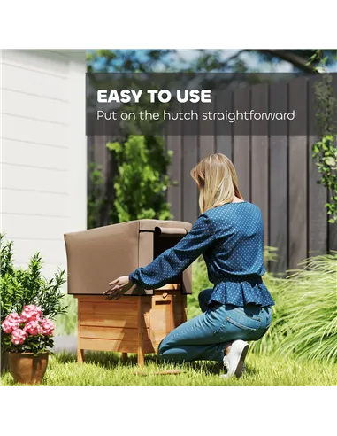 PawHut Water-Resistant Rabbit Hutch Cover for X-D2-0047 and Similar Models, 43 x 52 x 37cm, Brown