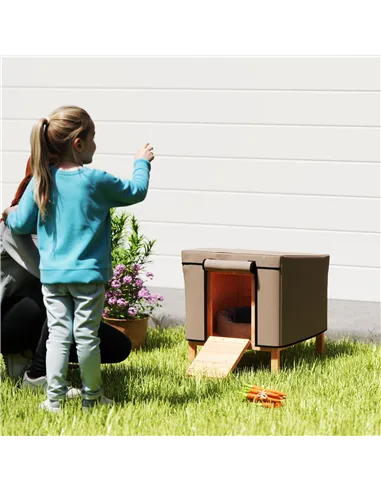 PawHut Water-Resistant Rabbit Hutch Cover for X-D2-0047 and Similar Models, 43 x 52 x 37cm, Brown