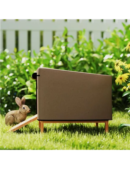 PawHut Water-Resistant Rabbit Hutch Cover for X-D2-0047 and Similar Models, 43 x 52 x 37cm, Brown