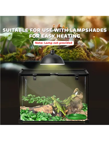 PawHut Glass Reptile Terrarium Insect Breeding Tank Vivarium Habitats with Thermometer for Lizards, Horned Frogs, Snakes, Spider