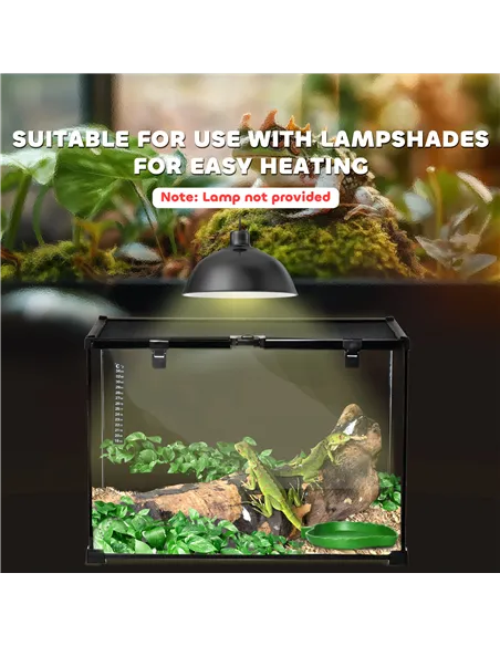 PawHut Glass Reptile Terrarium Insect Breeding Tank Vivarium Habitats with Thermometer for Lizards, Horned Frogs, Snakes, Spider
