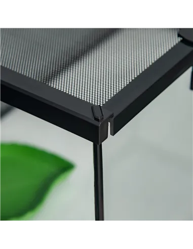 PawHut Glass Reptile Terrarium Insect Breeding Tank Vivarium Habitats with Thermometer for Lizards, Horned Frogs, Snakes, Spider