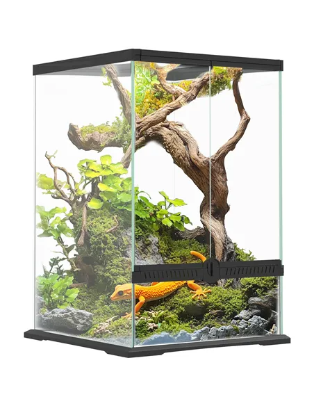 PawHut 40L Vivarium for Lizards, Frogs, Snakes, Turtles, Tortoises w/ Anti-Escape Design, Ventilation