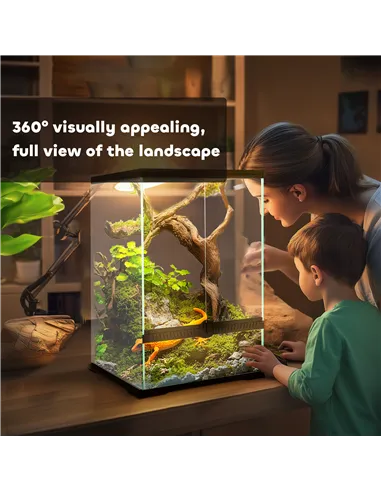 PawHut 40L Vivarium for Lizards, Frogs, Snakes, Turtles, Tortoises w/ Anti-Escape Design, Ventilation