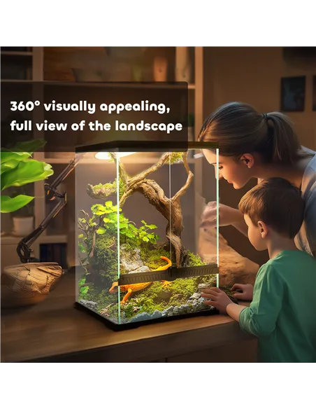 PawHut 40L Vivarium for Lizards, Frogs, Snakes, Turtles, Tortoises w/ Anti-Escape Design, Ventilation