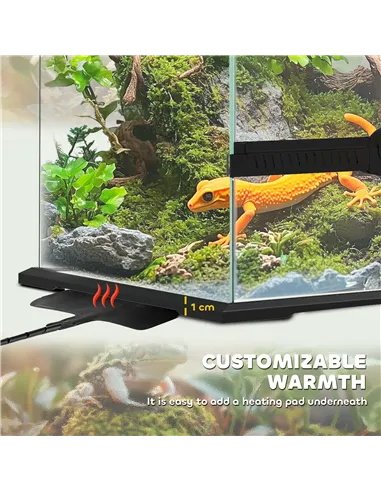 PawHut 40L Vivarium for Lizards, Frogs, Snakes, Turtles, Tortoises w/ Anti-Escape Design, Ventilation