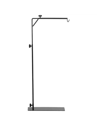 PawHut 86-129Hcm Adjustable Height and Length Reptile Lamp Stand Holder with Hook Hanging, Base - Black