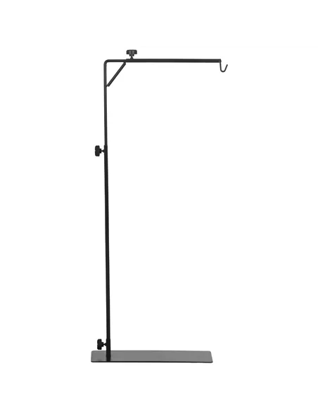 PawHut 86-129Hcm Adjustable Height and Length Reptile Lamp Stand Holder with Hook Hanging, Base - Black