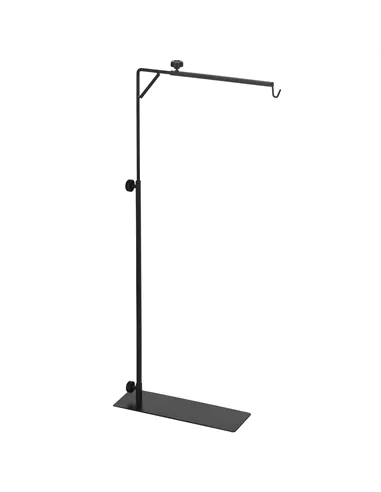 PawHut 86-129Hcm Adjustable Height and Length Reptile Lamp Stand Holder with Hook Hanging, Base - Black