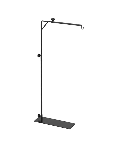 PawHut 86-129Hcm Adjustable Height and Length Reptile Lamp Stand Holder with Hook Hanging, Base - Black