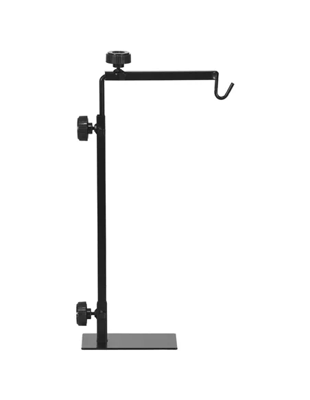 PawHut Adjustable Height and Length Reptile Lamp Stand Holder with Hook Hanging, Base - Black