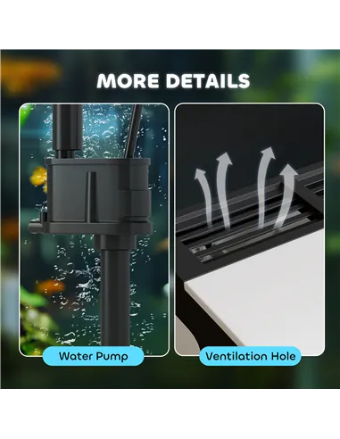 PawHut 28L Glass Aquarium Fish Tank with Filter, LED Lighting, for Betta, Guppy, Mini Parrot Fish, Shrimp, 38 x 26 x 39.5cm