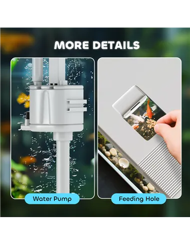 PawHut 26L Glass Fish Tank With Filter System, LED Lights, Water Pump, White