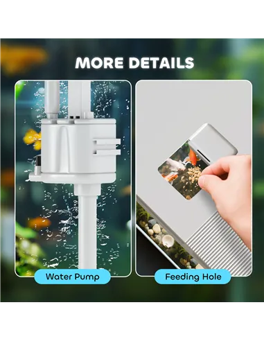 PawHut 14L Glass Fish Tank With Filter System, LED Lights, Water Pump, White