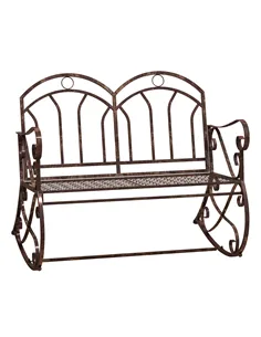Outdoor Iron Rocking Chair-Bronze Red