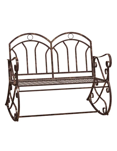 Outdoor Iron Rocking Chair-Bronze Red