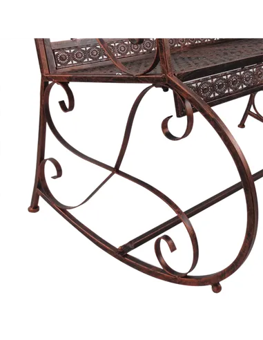 Outdoor Iron Rocking Chair-Bronze Red