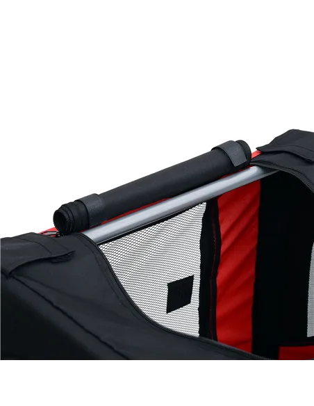 Pawhut Bicycle Pet Trailer in Steel Frame-Red/Black
